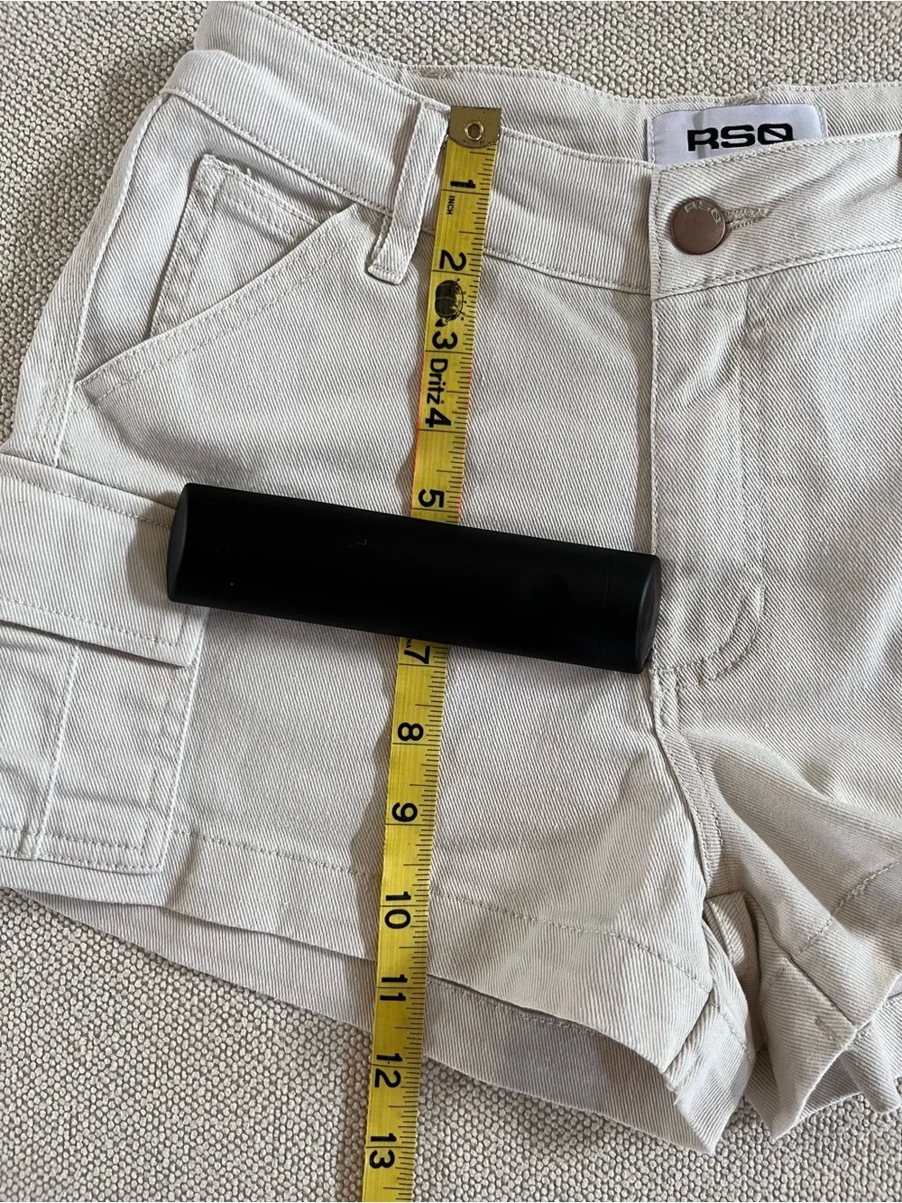 RSQ Cream Utility Cargo Shorts/Size 24 waist. Durable Cotton - Picture 9 of 12